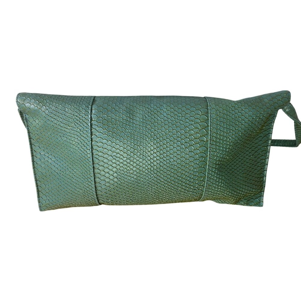 Jessica McClintock Faux Snakeskin Clutch Purse Magnetic Snap Shoulder Strap - Picture 2 of 11